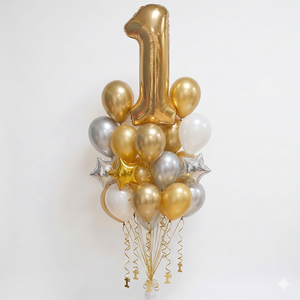 GLOBE Número Dorado para 1M N1 Letras Estrellas Día de la Madre Graduación Año Nuevo Chino Eventos Fiesta de Regreso a Clases Fiesta - Product Image 3