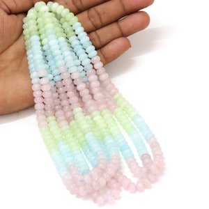 Multi-Color Quartz Rondelle <b>Beads</b>: AAA Smooth Gemstone <b>Beads</b> (7-8mm) - Product Image 3