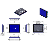 Nuevo Monitor Táctil Capacitivo de Marco Abierto Integrado de 12.1 Pulgadas, Panel LCD Industrial para Montaje en Panel, Relación de Aspecto 4:3 /VGA/DVI USB Serial