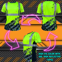 T-shirt de travail réfléchissant personnalisé haute visibilité pour hommes, en polyester, impression numérique, respirant, séchage rapide, vêtements de sécurité, design graphique