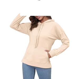 Venta al por mayor OEM servicio transpirable mujeres sudaderas con capucha antiarrugas Streetwear temporada de invierno frente bajo precio liso algodón poliéster - Product Image 3