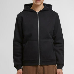 Vente en gros, sweat à capuche zippé à manches longues 100% coton pour hommes, vêtements de rue et décontractés, pull, broderie de logo personnalisé - Product Image 6