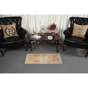 Alfombra bohemia de retazos naranja 1,4X3,1 pies estilo bohemio clásico turco lana viscosa Material látex rectángulo pasillo para cabecera - Product Image 3