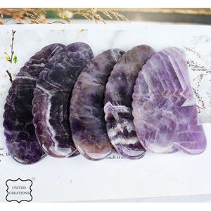Dark Purple Gua Sha Jade Roller Anti-Dark Circles Stone <b>Massager</b> <b>for</b> <b>Face</b> Skin Care Full Body Metal Skin Scraping Massage - Product Image 4