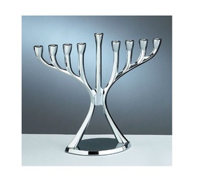 Chandelier de Hanoucca juif à thème unique, design nordique, laiton vintage, fait à la main, haute qualité, Judaica Israël - Product Image 5