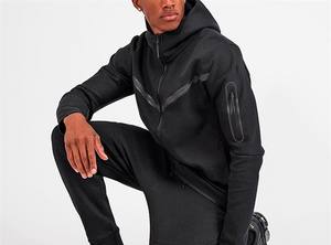 2024 Usine de vêtements de sport Logo personnalisé Polyester Tech Fleece Full Zip Hoodie Jogger Hommes Survêtement de sport - Product Image 2