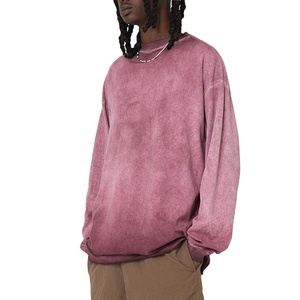 Sweat-shirt oversize délavé à l'acide pour homme, 300 GSM, coton lourd, streetwear, fabrication OEM personnalisée, marque privée - Product Image 3