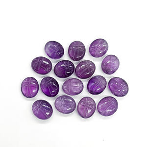 Natural <b>Amethyst</b> Holy Cross Carved Gemstone Beads, Loose <b>Amethyst</b> Holy Cross Carving Stone for Pendant, Jewelry Making Bead 12mm - Product Image 2
