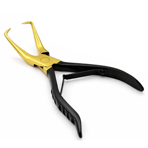 Pinzas para Extensiones de Cabello con Punta Curva, Herramienta para Microperlas, Agarre Antideslizante para Anillos Nano, Uso Profesional en Salón y DIY - Product Image 5