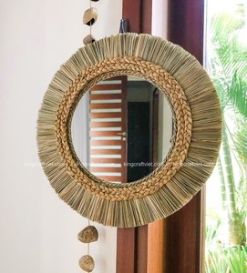 Wholesale Traditional Style Natural Seagrass Wall Mirror Home Decoration King Craft Viet LM01 - Product Image 4
