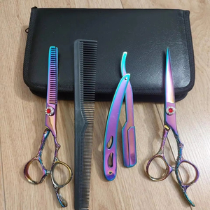 Kit de barbier professionnel complet avec tondeuses, ciseaux et outils de toilettage en acier inoxydable pour la coupe de cheveux et la coupe de barbe - Product Image 4