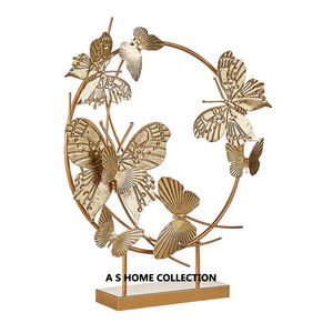 Base decorativa de aluminio y Metal MDF, forma única, escultura con acabado dorado, estatua abstracta para el hogar y la Oficina - Product Image 4