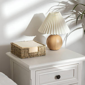 Eco friendly square raffia straw dining <b>napkin</b> <b>dispensers</b> seagrass holder storage container for <b>napkins</b> - Product Image 4