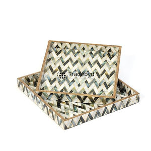 Tradebyd Handmade MDF Wooden Tray Classic Serving Tray for <b>Home</b> Parties and Special Occasions - Product Image 3
