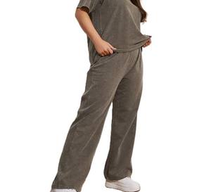 Pantalones Deportivos Básicos de Felpa Gruesa para Mujer, Color Personalizado al por Mayor, Servicio OEM - Product Image 4