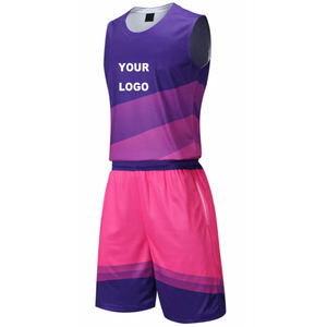 Uniforme de basket-ball réversible avec logo et nom de l'équipe personnalisés pour adultes et enfants Nouveau design de maillot et ensembles courts Logo personnalisé Nom de l'équipe - Product Image 1