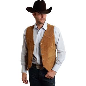 Gilet de moto en cuir véritable fait main de style cowboy, conçu pour les motards à la recherche de résistance durable, design classique - Product Image 4