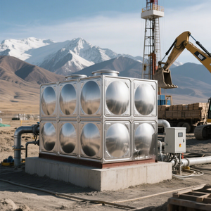 Tanque de agua de almacenamiento de acero inoxidable 304/316 rectangular Panel prensado ensamblado 220V - Product Image 1