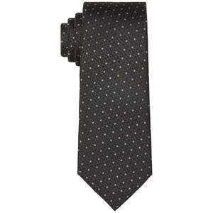 For Calvin Klein Men's Gray Flower Dot Jacquard Printed <b>Tie</b> Casual One Size Wool and <b>Polyester</b> Silk Bow <b>Tie</b> with Gift Box - Product Image 3
