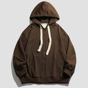 เสื้อฮู้ดมีซิปผ้าคอตตอนโอเวอร์ไซส์สำหรับผู้ชายเสื้อฮู้ดผ้าคอตตอนโอเวอร์ไซส์ออกแบบได้ตามต้องการสำหรับฤดูหนาว - Product Image 6