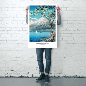 Takahashi Shotei Paper <b>Poster</b> Lake Yamanaka and Mount Fuji for Wall Usage - Product Image 3