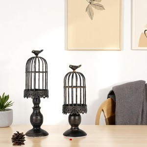 Juego de 2 Faroles de Hierro Rústicos Hechos a Mano, sin Llama, Ecológicos, Impermeables, Decoración para Bodas y Eventos, para Navidad y Pascua - Product Image 4