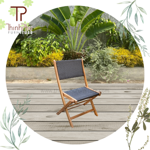 Silla plegable de mimbre contemporánea, madera de Vietnam hecha a mano para terrazas al aire libre, talleres, cocina, Villa, sala de Estar, comedor - Product Image 5