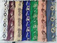 Chal de Gasa Ligero y Suave con Bordado Floral de Pedrería Multicolor, Transpirable, de Alta Calidad, Largo y Grande para Mujer, para Uso Diario