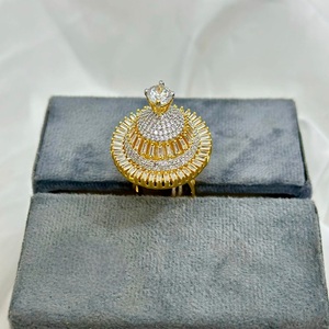 Fashionable Gold Finish Best Quality Adjustable <b>CZ</b> <b>Ring</b> For Function And Party Wedding Wear Collection For Women Girls - Product Image 2