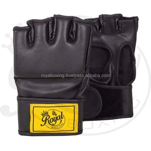 Demi-doigt personnalisé grappling MMA gants en cuir sac de sable gants de frappe combat Muay Thai gants d'entraînement - Product Image 2