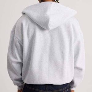 Sweat à capuche de luxe 100% coton de haute qualité pour hommes Designer Streetwear avec fermeture éclair Boxy Style - Product Image 3