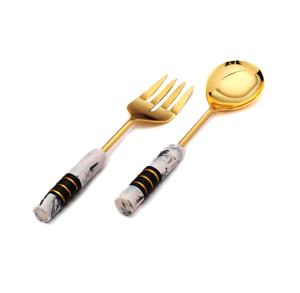 Juego de utensilios de cocina únicos hechos a mano, herramientas para ensalada de madera Cacia, incluye Servidor de madera y cuchara, edición limitada, Ketchenwar de 2 piezas - Product Image 3