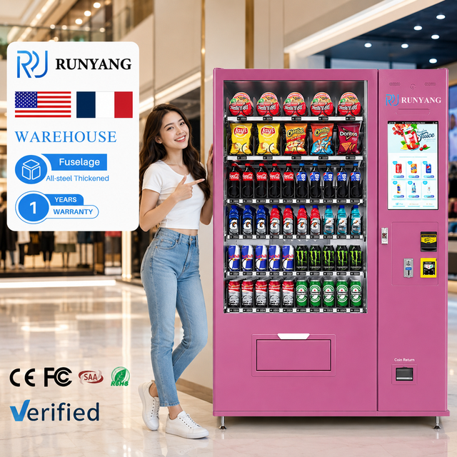 RUNYANG Factory Combo Soda Coin Snack and Drink Beverage Outdoor Vending Machine for Sale with Card Reader