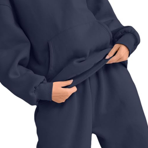 Sweat à Capuche Surdimensionné en Coton pour Femmes Personnalisé Long Pull Sweat à Manches Longues Sérigraphie Lettres Hoodies pour Femmes - Product Image 6