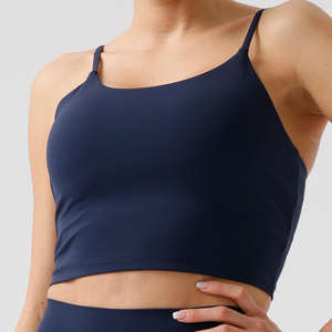 2025 personnalisé femmes Sport Yoga soutien-gorge Fitness débardeur haute qualité sans couture soutien-gorge tissu tissé courte longueur avec Logo avant - Product Image 6