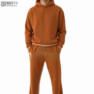 Vente chaude Personnalisé Jogger Survêtement Ensemble Bouffée Imprimé Brut Ourlet Couper Coudre Contras Couture Pantalon À Capuche 2 Pièces Ensemble - Product Image 1