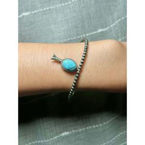 George Rios Vintage <b>Beaded</b> <b>Bracelet</b> for Children Golden Hill Sterling Silver Tassel Heart Butterfly Motif Featuring Pearl Main - Product Image 5