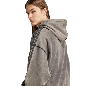 Sweat à capuche décontracté en molleton délavé personnalisé, lourd, surdimensionné, pour femmes, 100% coton, saison hivernale, logo sur le devant, écologique - Product Image 3