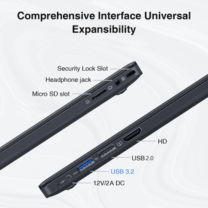 Nouvel ordinateur portable fin HD de 14 pouces, processeur Intel quadricœur portable, taux de rafraîchissement de 144 Hz, prise américaine, clavier anglais, stockage SSD + HDD - Product Image 3