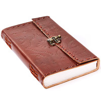 Antique Vintage Troisième Oeil Spirale Gothique Cahier Cuir Relié Journal Deckle Bord Papier Grimoire Imprimé Journal pour Promotionnel