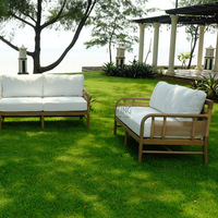 Portable Westwood Deep Seating Ensemble de chaises d'extérieur en bois de teck par le fabricant de meubles indonésien pour jardin, patio et complexe de villégiature