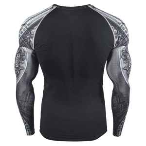 Protector de erupción de manga larga de color personalizado para hombres Poliéster MMA Entrenamiento Rashguard - Product Image 4