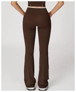 Pantalons de yoga pour femmes en gros personnalisés, sensation de peau nue, taille haute, leggings évasés croisés, coupe ajustée, pantalons de fitness pour l'entraînement - Product Image 6
