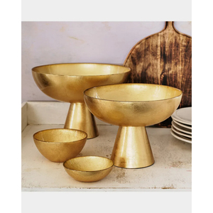 Cuenco Decorativo de Aluminio Dorado con Pedestal para Frutas y Aperitivos, Centro de Mesa Decorativo para Bodas y Fiestas, Decoración de Lujo, Regalo Hecho a Mano - Product Image 2