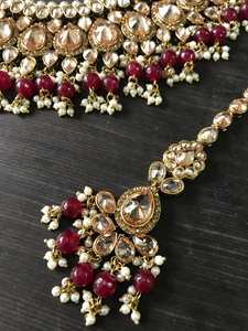 Conjunto de Gargantilla Tradicional Pakistaní India de Acero Inoxidable Plateado al por Mayor, Estilo Étnico Kundan para Aniversarios y Ocasiones Especiales - Product Image 5