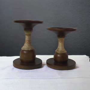 Candelabro de Madera de Mango Blanco Antiguo, Estilo Americano Vintage de Lujo, Decoración para el Hogar y Jardín, para Navidad y Bodas - Product Image 6