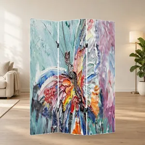 Pintura al Óleo de Mariposa, Lienzo de Doble Cara, Pantalla Plegable - Product Image 1