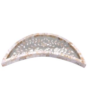 Bandeja de incrustaciones de madreperla con forma de media luna gris, bakhoor quemador de fregona, bandeja de incrustaciones de madreperla de lametierartz - Product Image 1