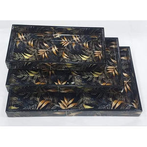 Bandeja de servicio de madera con asa, accesorio decorativo de almacenamiento radicional - Product Image 5