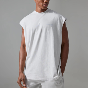 T-shirt personnalisé vierge sérigraphié Fabricant de t-shirts Streetwear Vintage oversize en coton Débardeurs pour hommes T-shirt sans manches coupe carrée - Product Image 1